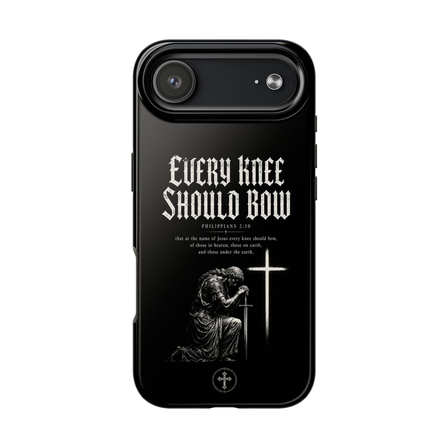 Every Knee Should Bow — Philippians 2:10 Christian phone case on iPhone 17 Air