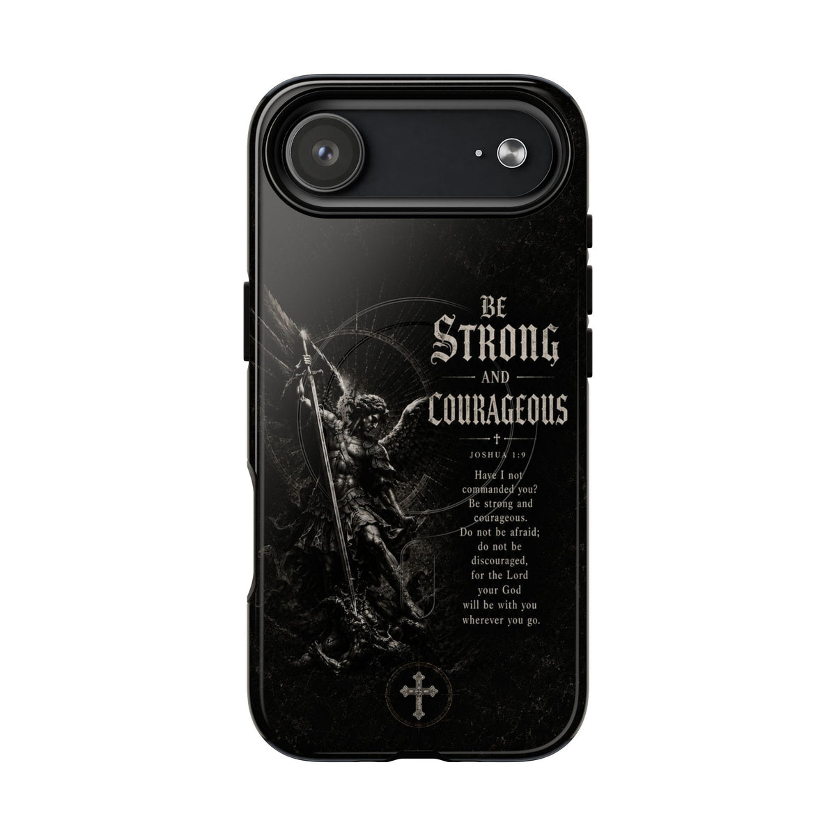 Be Strong and Courageous — Joshua 1:9 Christian MagSafe phone case on iPhone 17 Air