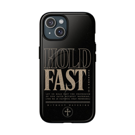 Hold Fast — Hebrews 10:23 Christian MagSafe phone case on iPhone 15