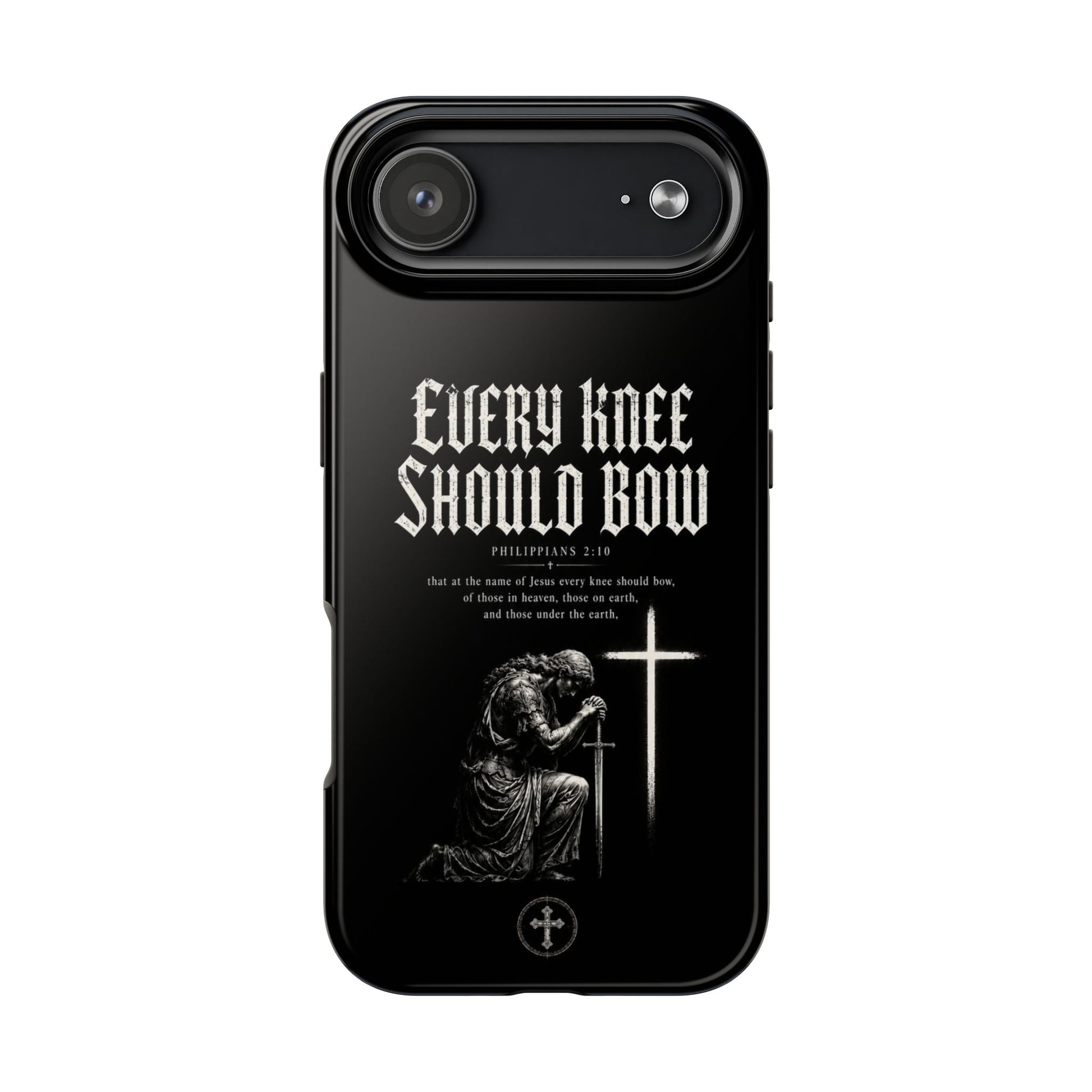 Every Knee Should Bow — Philippians 2:10 Christian phone case on iPhone 17 Air