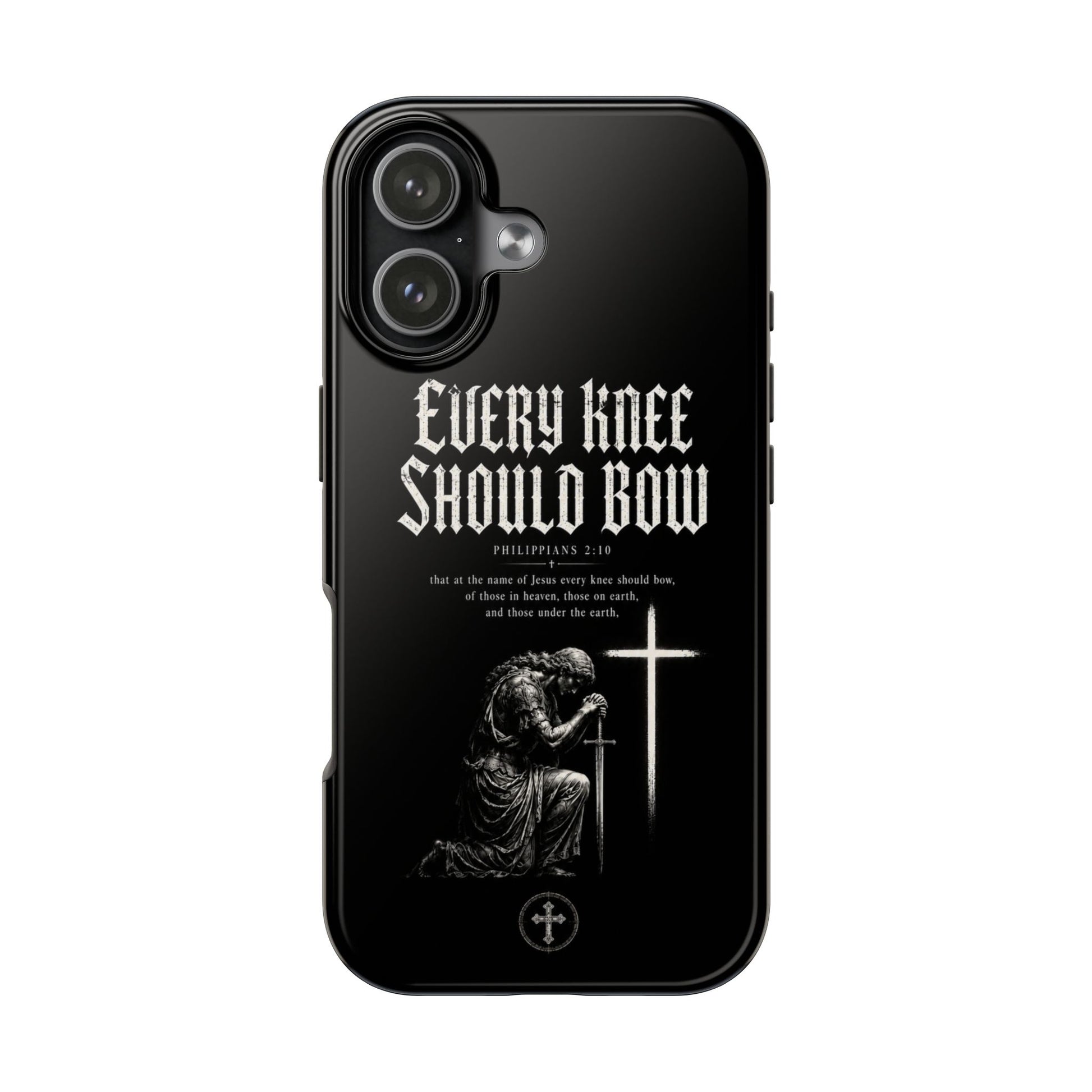 Every Knee Should Bow — Philippians 2:10 Christian phone case on iPhone 17