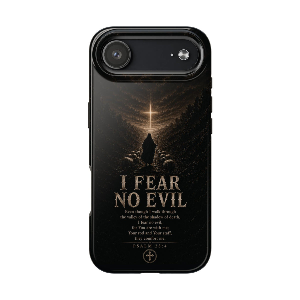 I Fear No Evil — Psalm 23:4 Christian phone case on iPhone 17 Air