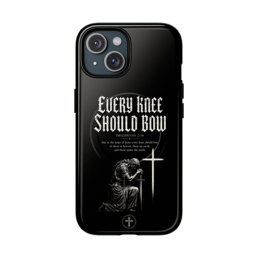 Every Knee Should Bow — Philippians 2:10 Christian MagSafe phone case on iPhone 15