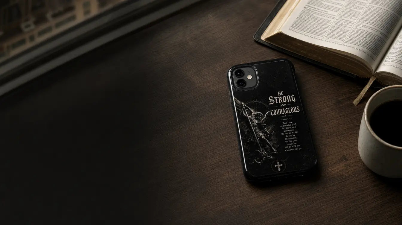 Joshua 1:9 Be Strong and Courageous phone case